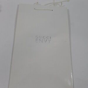 Gucci Envy Shopping Shiny Gift Bag White & Silver 12.5”x7.5”x4.5”